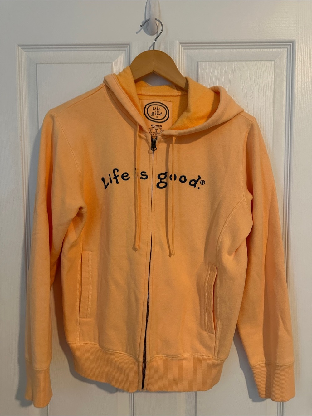 Life Is Good Peach Zip Front Hoodie